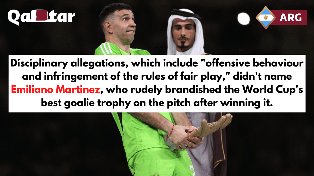 Emiliano "Dibu" Martínez's "peculiar" acceptance of the World Cup's best goalie trophy hasn't gone well.