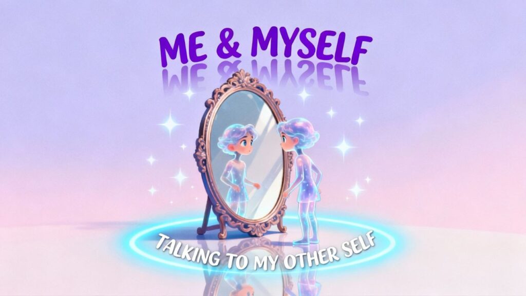 A person standing in a surreal world filled with unusual, vibrant colors representing alternate versions of reality and self-discovery.