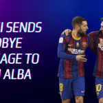 Messi sends goodbye message to Jordi Alba.