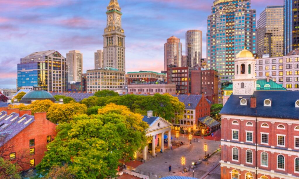 Historic Boston streets with classic architecture and brick buildings.