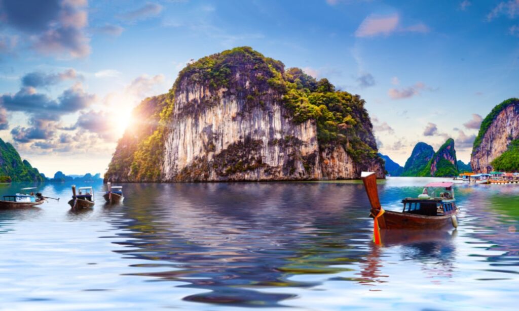 A scenic lakefront view of Madison, Wisconsin with city skyline and greenery.