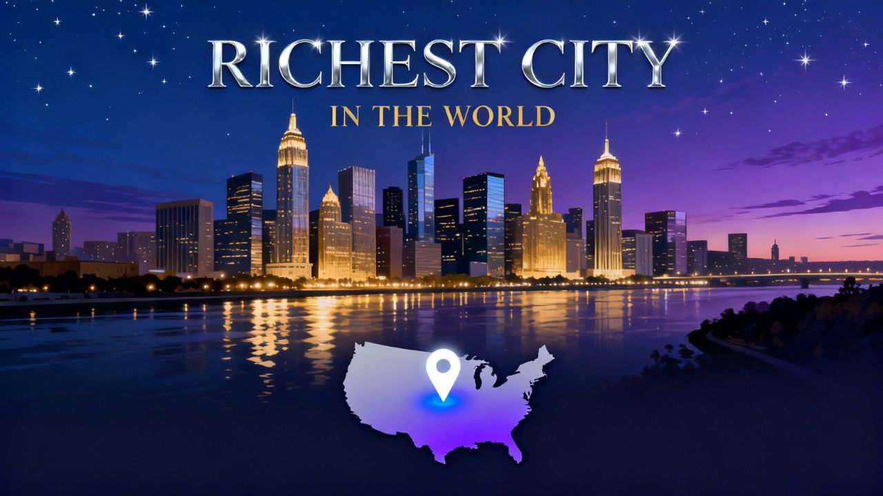 Skyline of the richest city in the world located in the United States