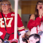 Taylor Swift and Travis Kelce's mom both cheer at a Chiefs game.