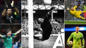 Top 10 Goalkeepers of All Time featuring Manchester United legends.