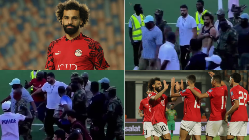 Mohamed Salah was attacked by people on the field during the Egypt game, and men in dress led him off the field.