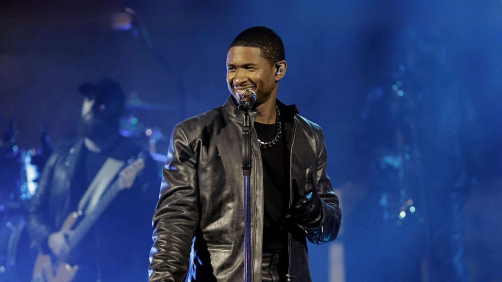 Usher will be the main act at this year's Super Bowl halftime show. He can be seen here performing onstage during a taping of iHeartRadio's Living Black 2023 Block Party in Inglewood, CA.
