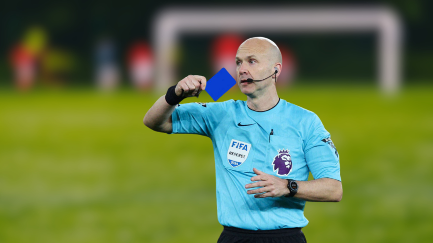 When and what does a "blue card" mean in football?