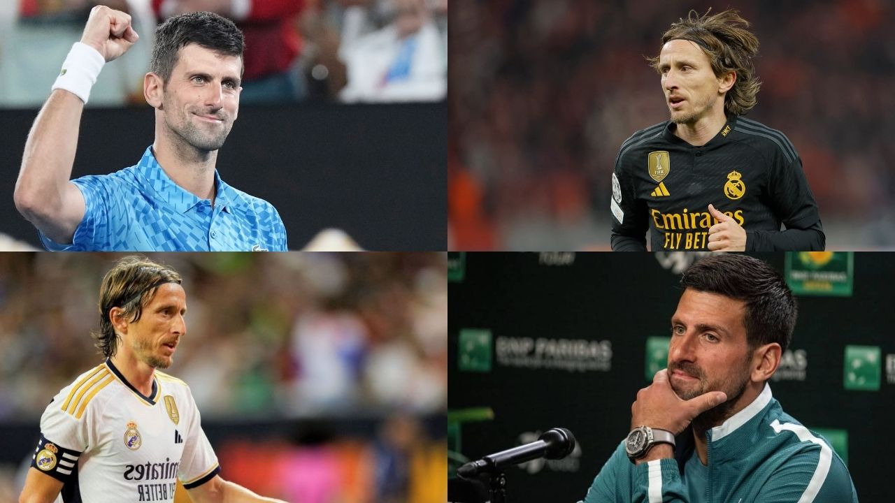 Novak Djokovic breaks down his football game and says, “I’m a Luka Modric.” He adds that the two players are a lot alike.