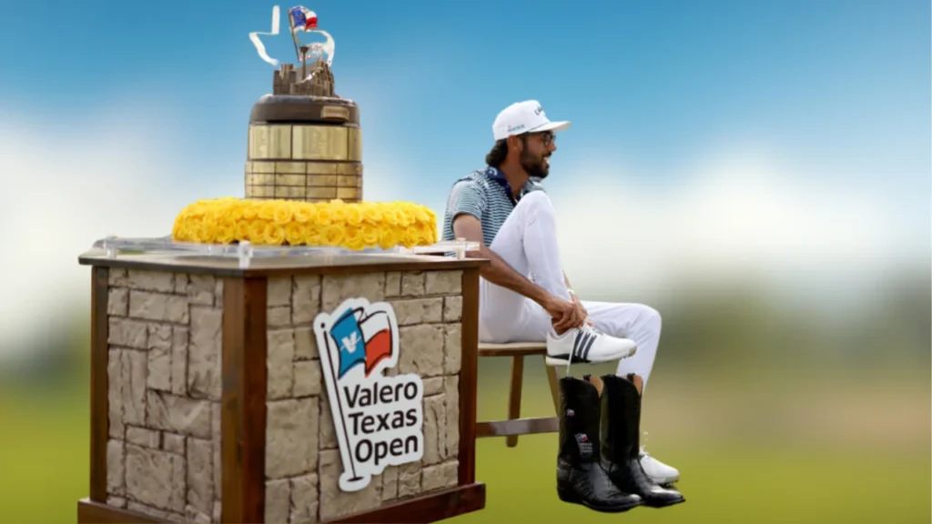 When Akshay Bhatia wins the Texas Open in a playoff, he puts on cowboy boots.
