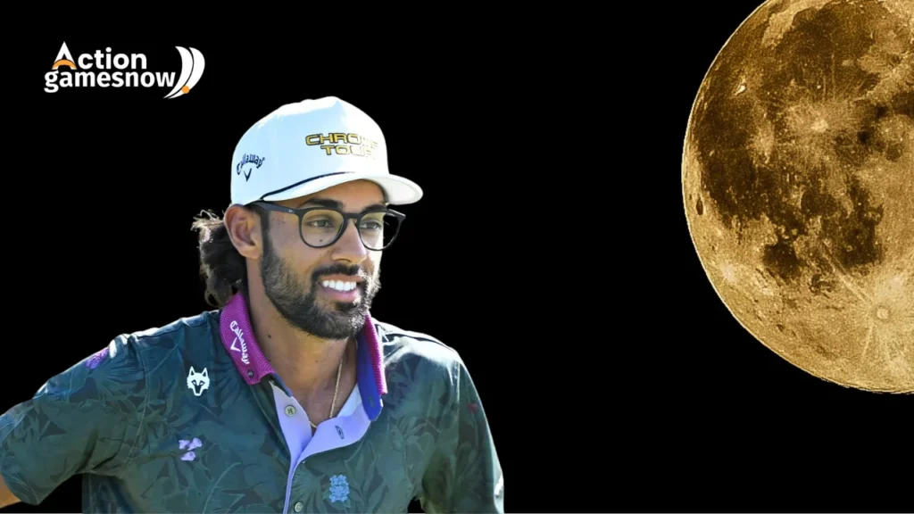 Akshay Bhatia in action during a professional golf tournament.