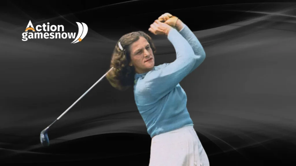Portrait of Babe Zaharias, a legendary American athlete known for her achievements in golf, track and field, and her pioneering role in women's sports.