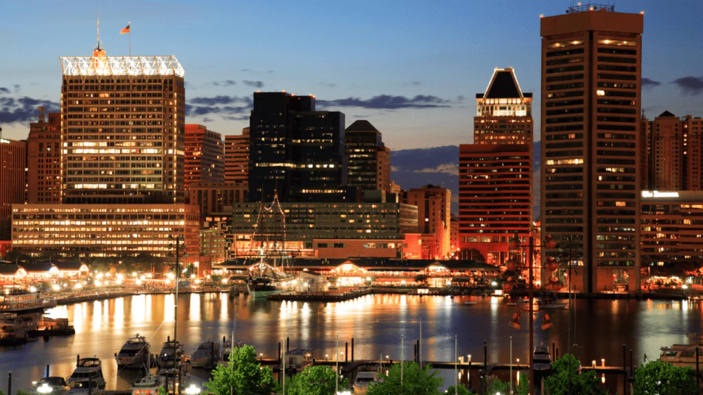 Map of Baltimore, Maryland, showing the city's significant rat infestation problem.