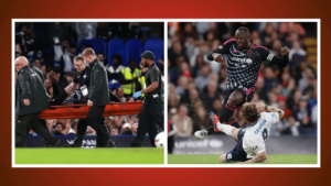 Usain Bolt -Injury-seriously hurt -Soccer-stretcher