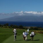 Dry and closed golf courses at Kapalua Resort due to water shortage and irrigation dispute.