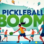 Map showing the global and U.S. expansion of pickleball with highlighted active regions and major tournaments.