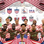 USMNT players celebrating during an international soccer match