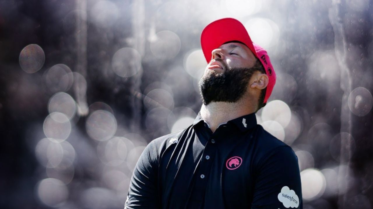 Jon Rahm looking disappointed during final round of PGA Championship 2025