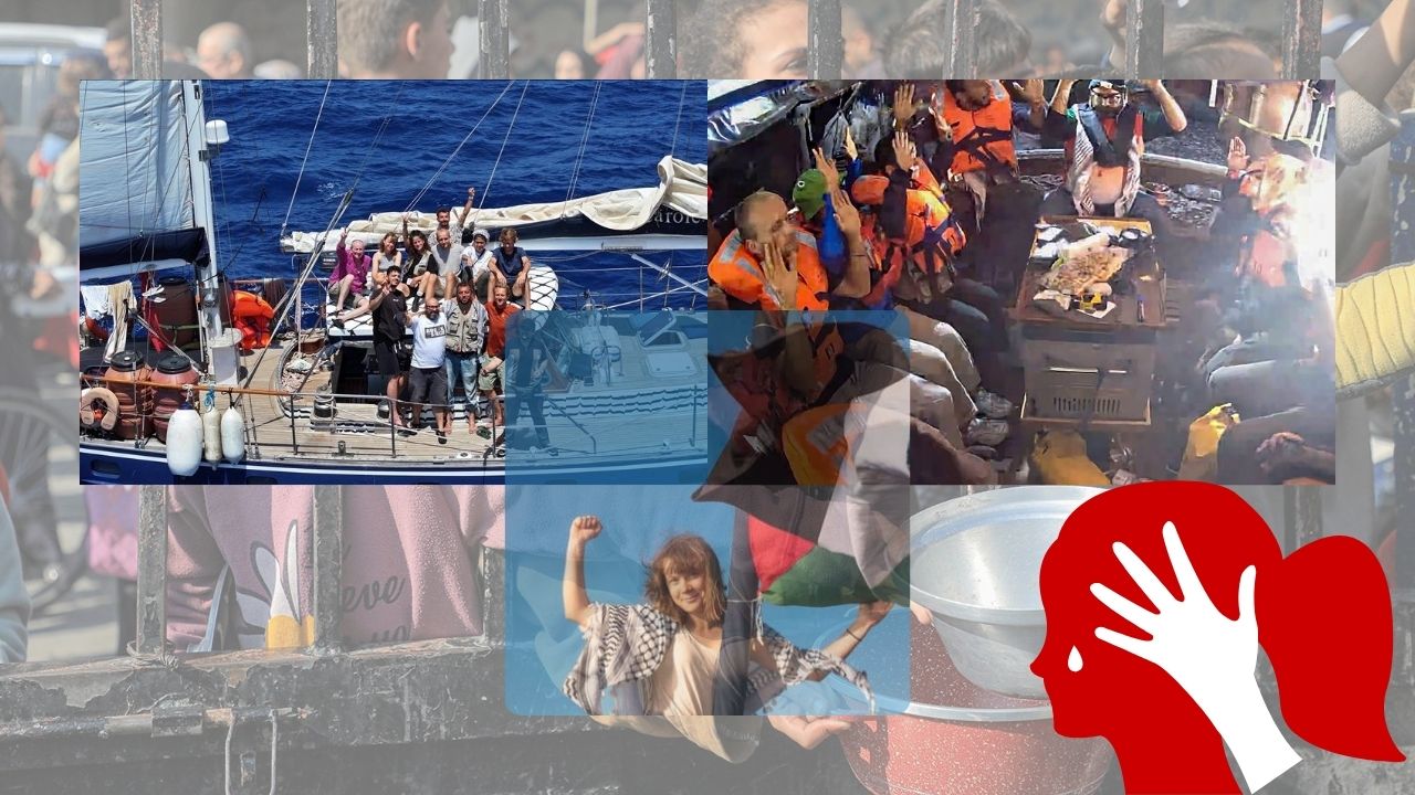Israeli military forces boarding the humanitarian aid ship Madleen carrying volunteers and supplies bound for Gaza