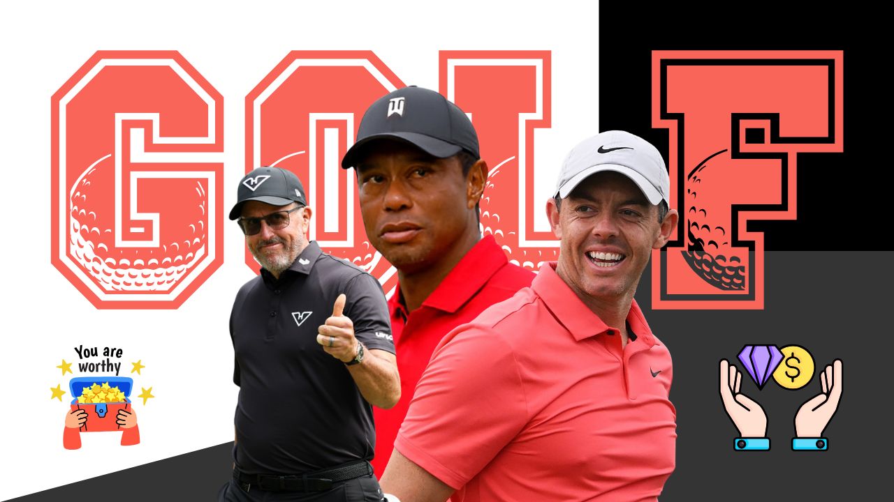 Rory McIlroy and other top golfers celebrating after a tournament.