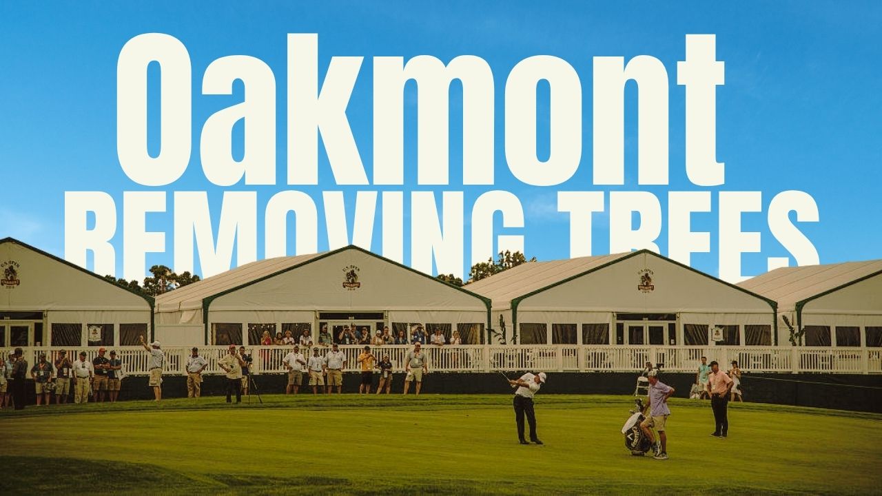 Oakmont Country Club during the US Open '25, showcasing its iconic links-style design after tree removal.