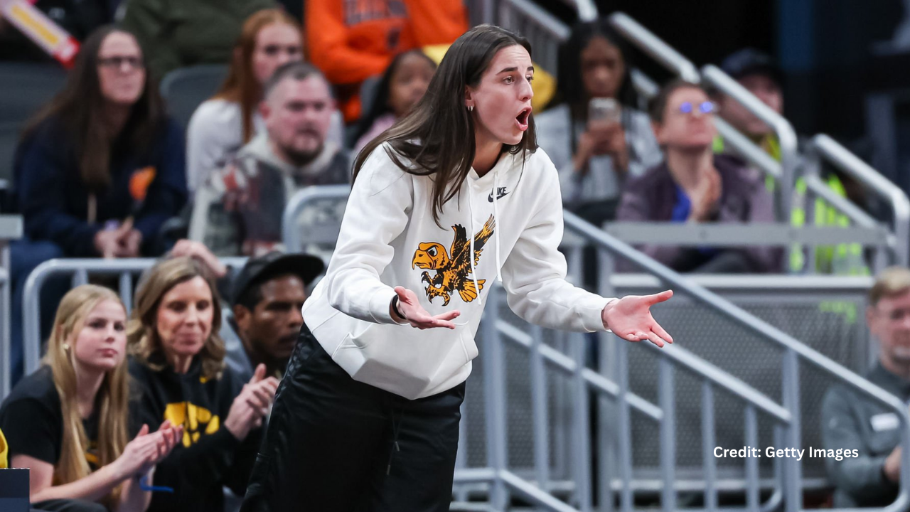 Caitlin Clark celebrates on the court as WNBA legend Rebecca Lobo praises her and the Indiana Fever as championship contenders for the 2025 season.