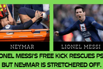 Lionel Messi's amazing free kick saves PSG, but Neymar has to be taken off on a stretcher.