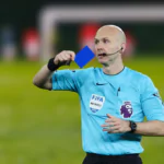 When and what does a "blue card" mean in football?