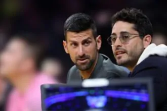 Novak Djokovic makes NBA stars look bad with an easy 3-pointer at the Lakers' home.